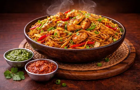 Afghani Chicken Tikka Hakka Noodles