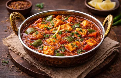 Paneer Kadhai + 4 Slice Laccha Paratha